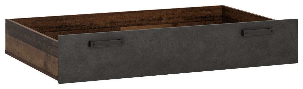 Gyerek Ágyfiók Nubi - ótölgy/sötétszürke, Modern, faalapú anyag (119,5/22,9/80cm)