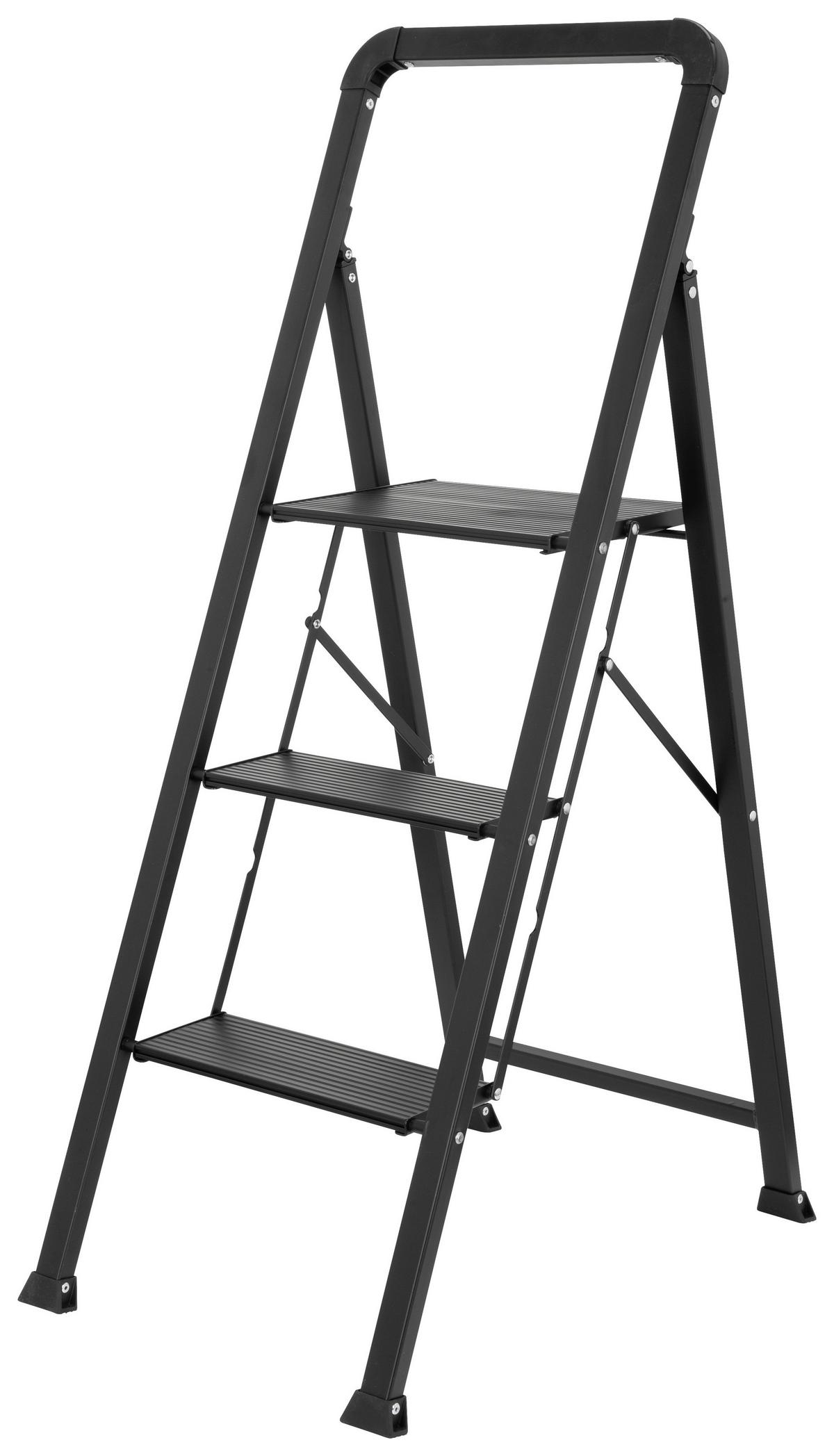 Leiter Solid W6 - Schwarz, Basics, Metall (42/128/5cm) - MID.YOU