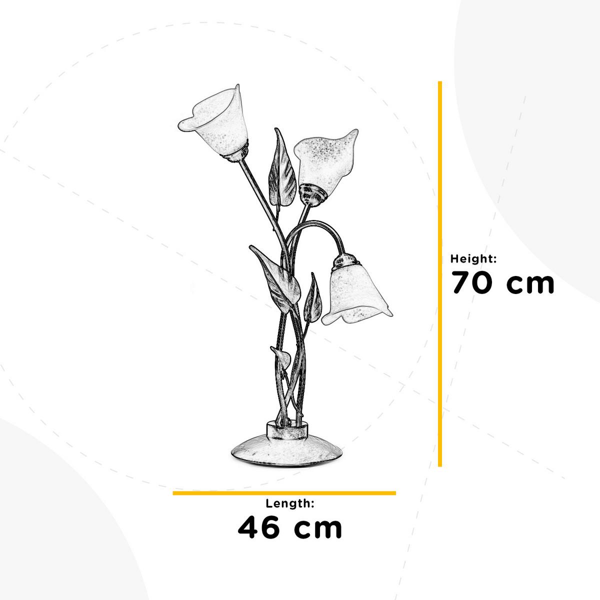 Tischleuchte 4620/Lg - Bronzefarben/Olivgrün, Natur, Glas/Metall (45/70cm)