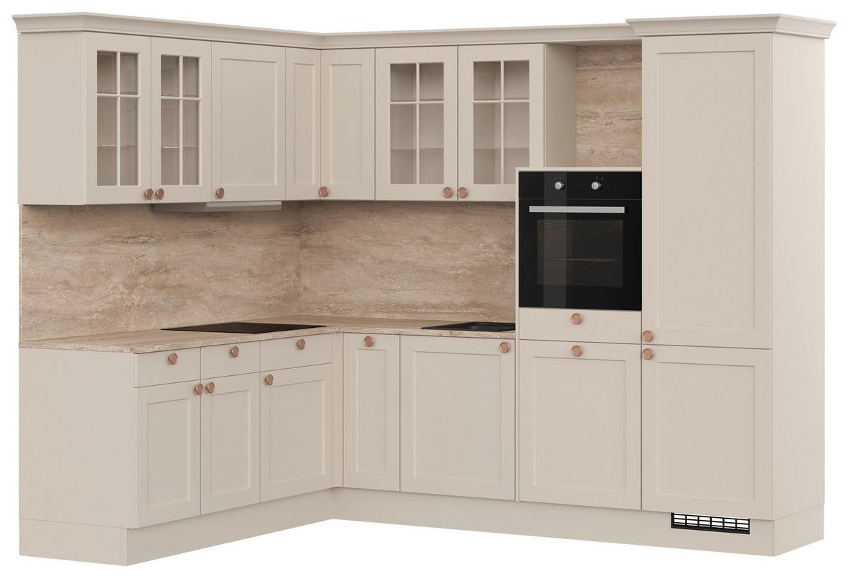 Küchenblock Ip 4250 - Hellgrau/Braun, ROMANTIK / LANDHAUS, Holzwerkstoff (215/276,6cm) - Impuls