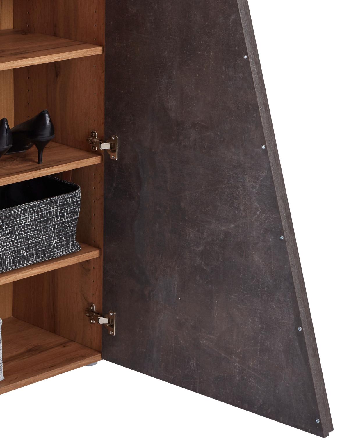 Botník VENEDIG VENEDIG - barvy dubu/černá, Moderní, kompozitní dřevo/plast (70/196/35cm)