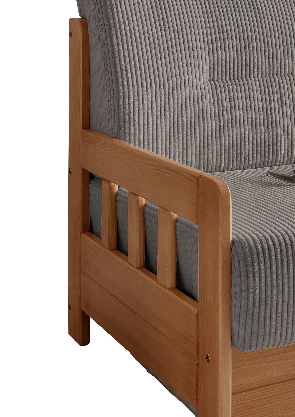 Schlafsofa Camino Graubraun/Honig B: 154 cm - Graubraun/Kieferfarben, MODERN, Holz/Textil (154/88/90cm) - Livetastic