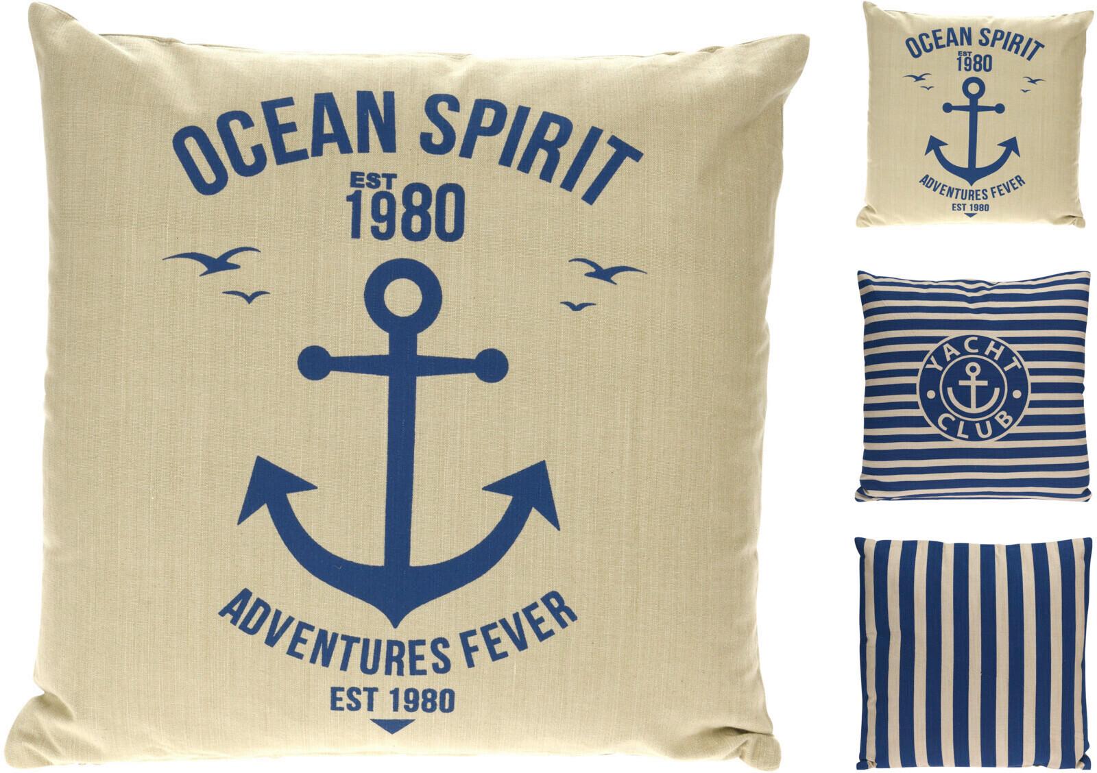 DEKORAČNÍ POLŠTÁŘ OCEAN - béžová, textil (45/45/8cm)
