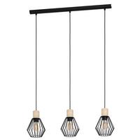 Hängeleuchte 43378* Palmorla - Schwarz/Braun, Design, Holz/Metall (76/16/110cm) - Eglo