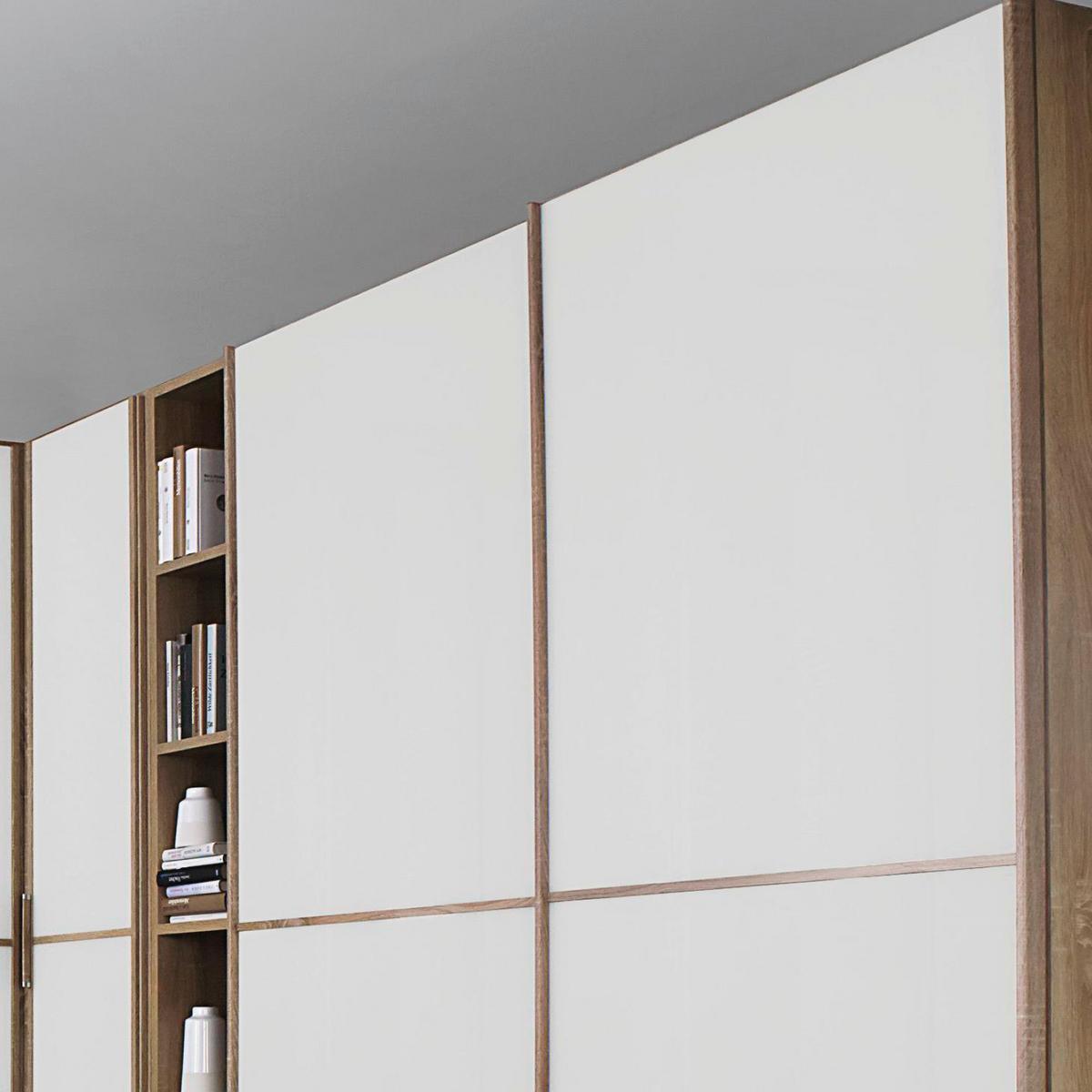 Eckschrank 224x359cm Essensa, Eiche Dekor/weiß - Weiß/Sonoma Eiche, Design, Holzwerkstoff (224/359cm) - Rauch Möbel