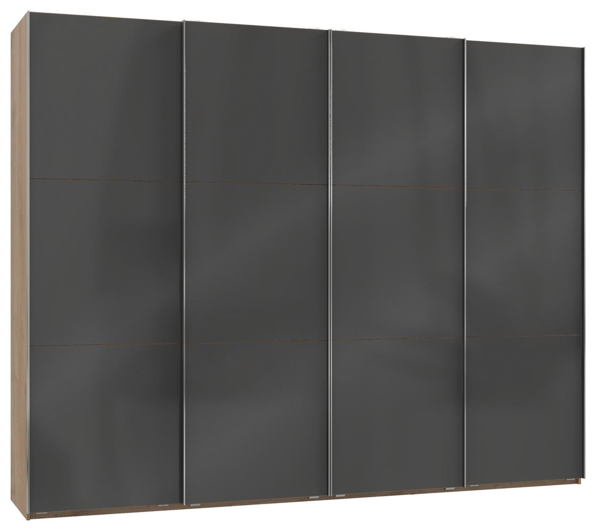 Schwebetürenschrank B: 300 cm Level 36c Grau/Eiche Dekor - Eichefarben/Grau, MODERN, Holzwerkstoff (300/236/65cm) - MID.YOU