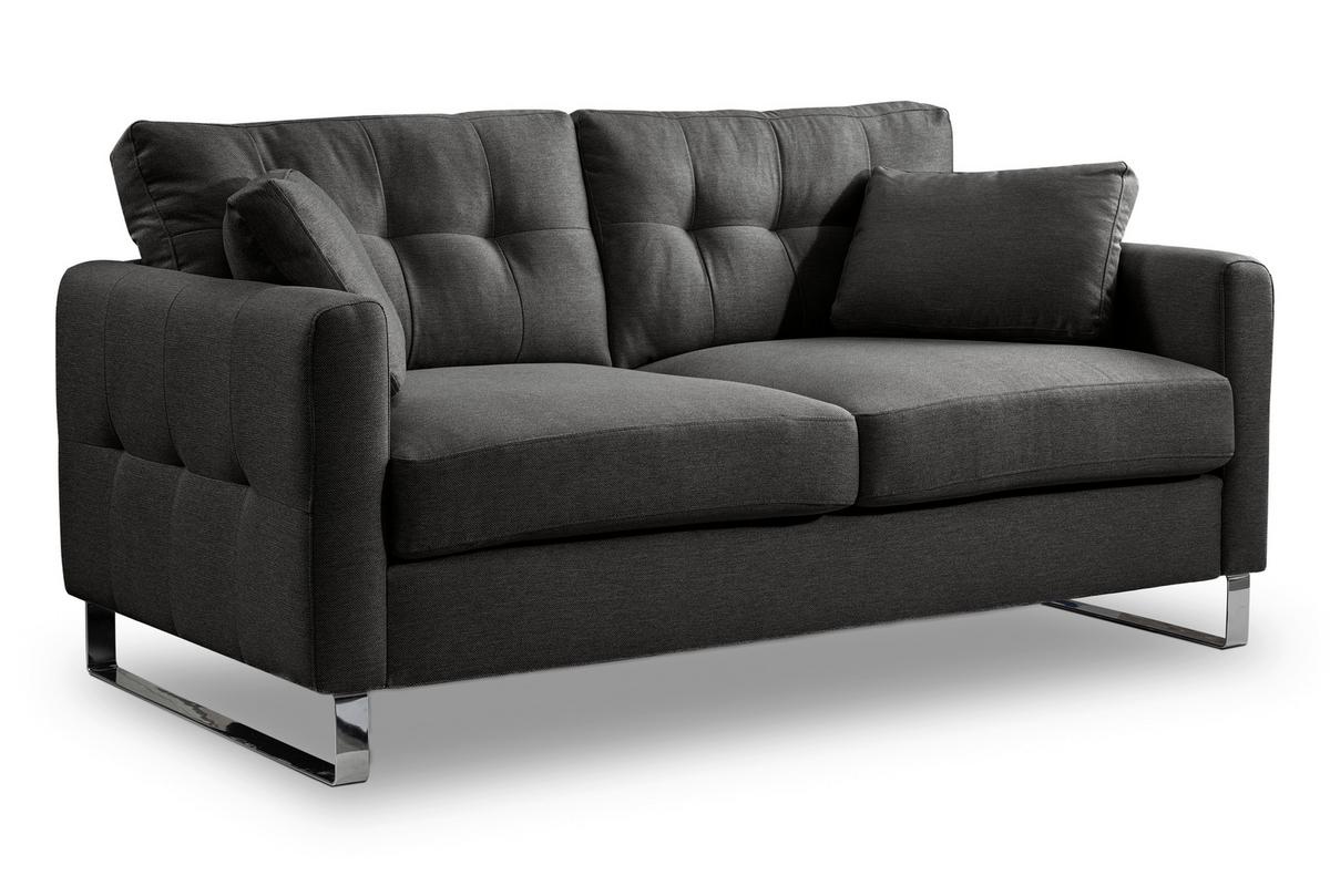 2-Sitzer-Sofa Hera Grau B: 172cm - Chromfarben/Grau, Basics, Holz/Textil (172/92/94cm) - MID.YOU