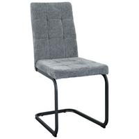 Esszimmerstuhl Radal Hellgrau - Hellgrau/Schwarz, MODERN, Textil/Metall (43/92/56cm) - MID.YOU