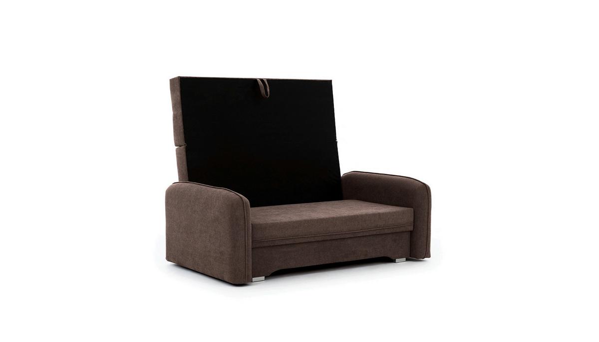 Schlafsofa Laine Braun, B: 155 cm - Silberfarben/Braun, Design, Textil (155/105/75cm) - MID.YOU