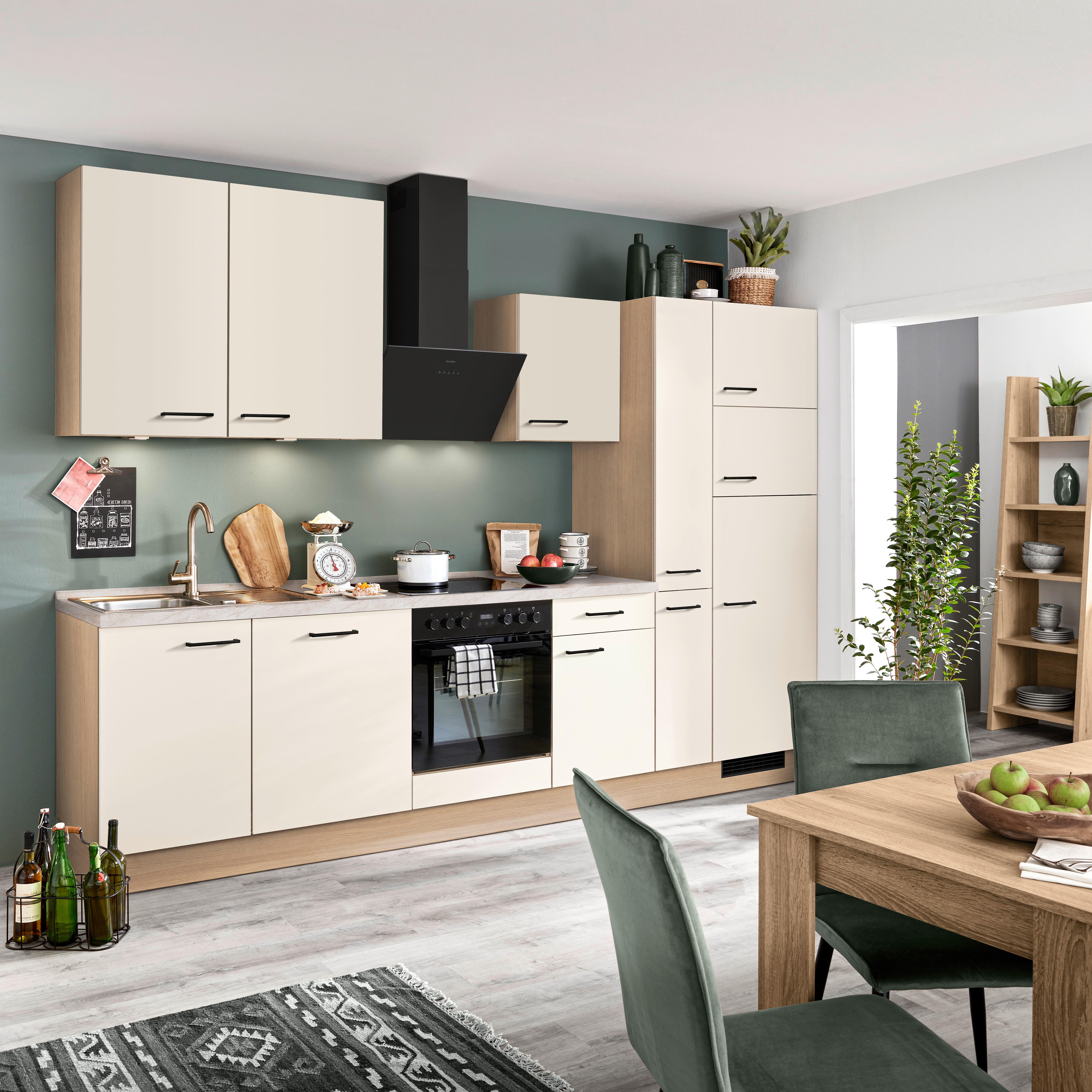 Küchenblock Ip 1200 - Eichefarben/Weiß, Basics, Holzwerkstoff (310cm) - Impuls