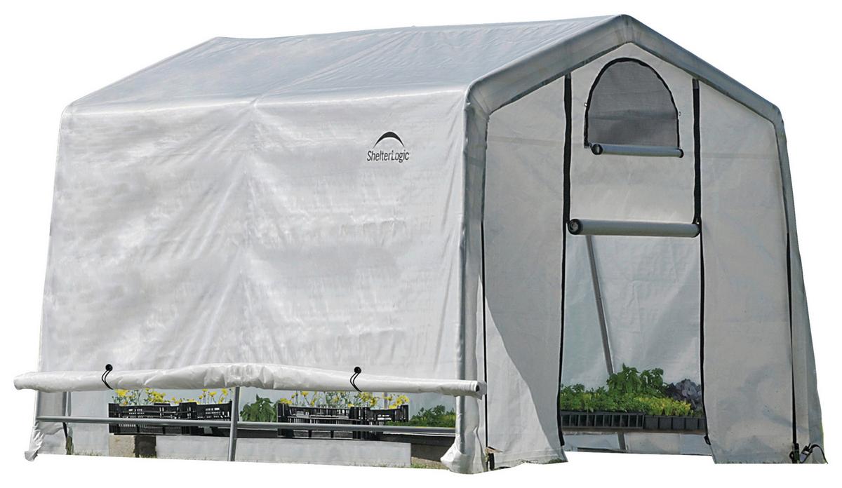 Gewächshaus 300x240x300 cm Stahlgestell/Kunststoff - Weiß, Basics, Kunststoff (300/240/300cm)