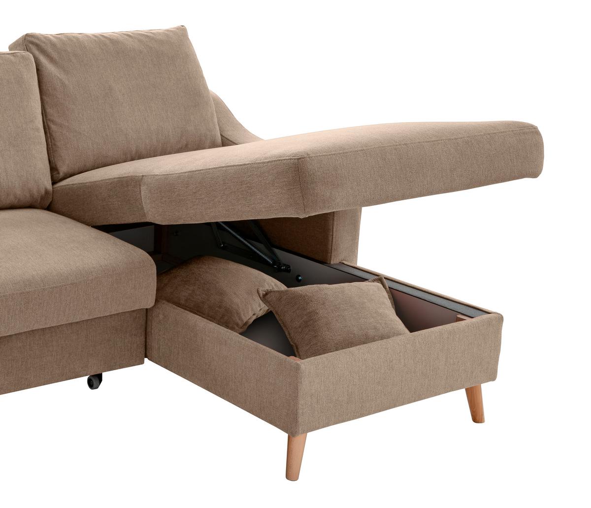 Ecksofa Valentina Hellbraun S: 228x150 Cm - Hellbraun/Naturfarben, MODERN, Textil (228/150cm) - Livetastic