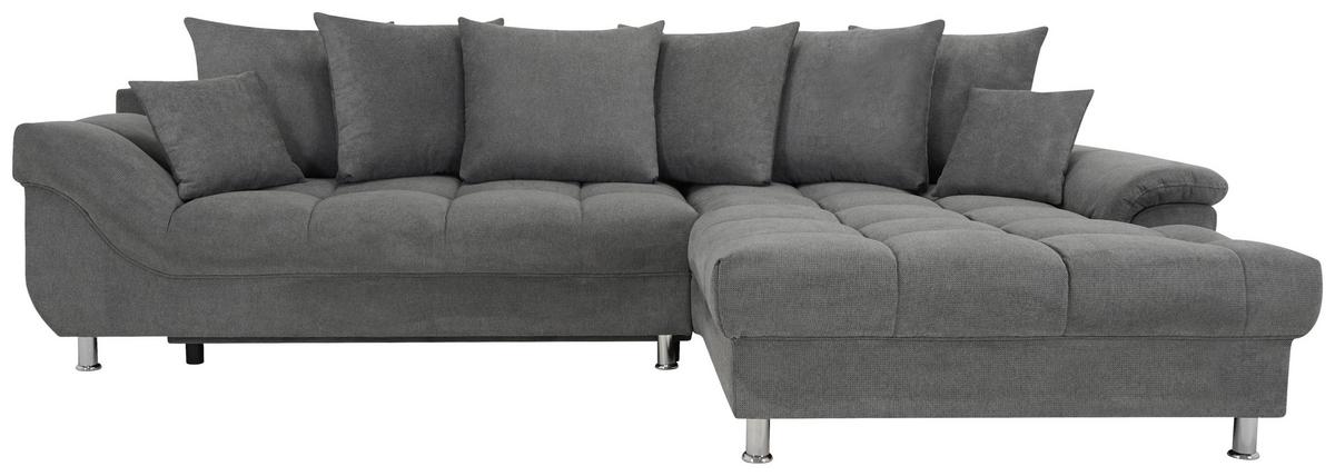 Rohová sedačka ERICE, pravá tmavě šedá - šedá/tmavě šedá, Design, textil/plast (312/198cm)