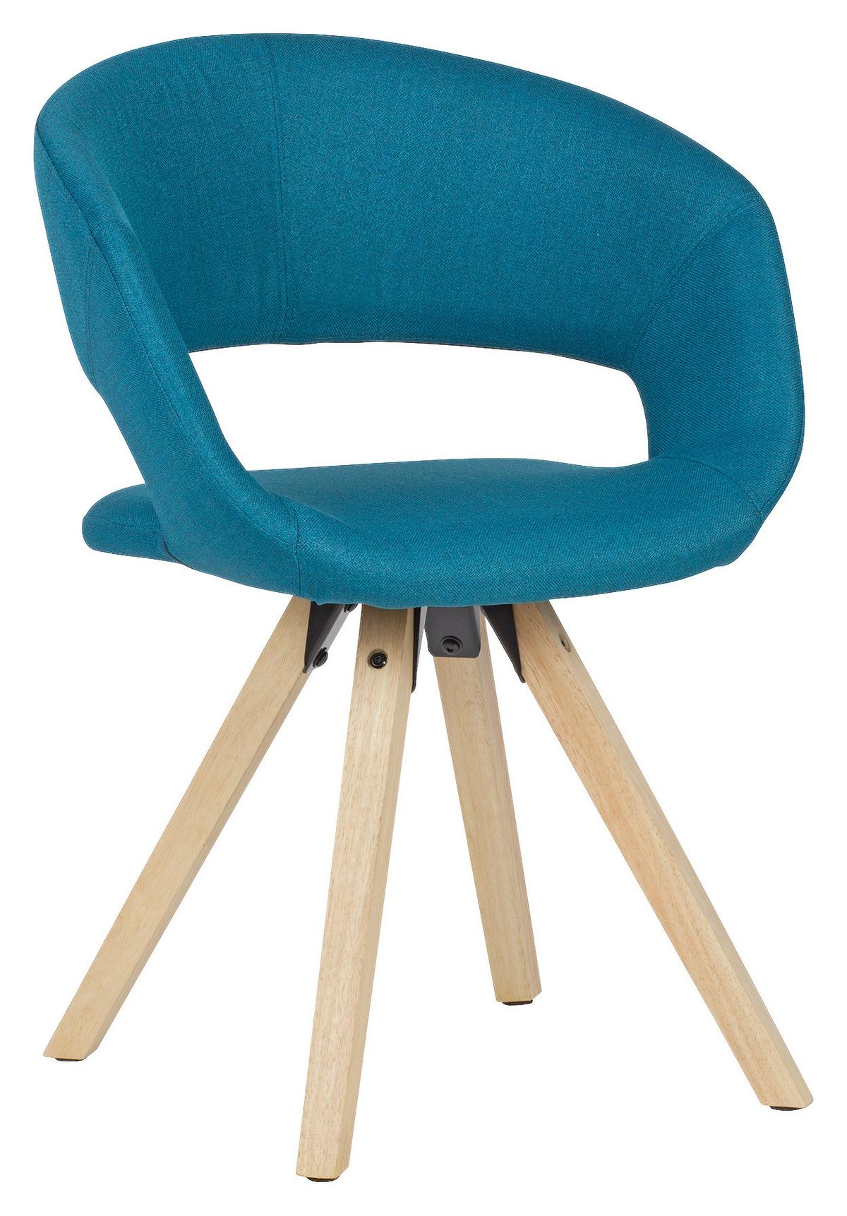 Jídelní židle s područkami modrá - barvy dubu/světle modrá, Moderní, dřevo/textil (56/80/50cm) - MID.YOU