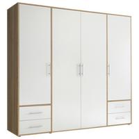 Skriňa s otočnými dverami VALENCIA 206cm - biela/dub sonoma, Modern, kompozitné drevo/plast (206/195/60cm) - P & B