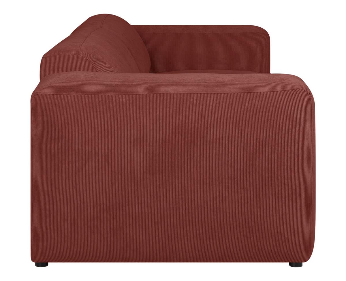 3-sitzer-sofa Hannah Rot B: 247 Cm - Rot/Schwarz, Design, Textil (247/75/104cm) - MID.YOU
