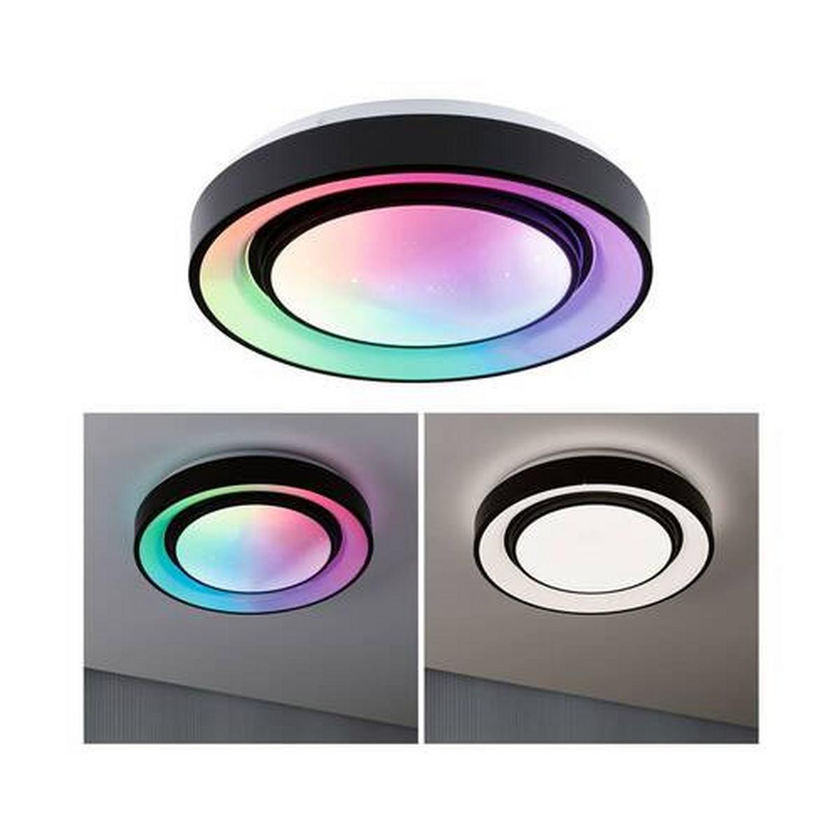 Deckenleuchte Ø 37,5 Cm 1-Flamming Dimmbar - Schwarz/Weiß, Basics, Kunststoff/Metall (37,5/7cm) - Paulmann