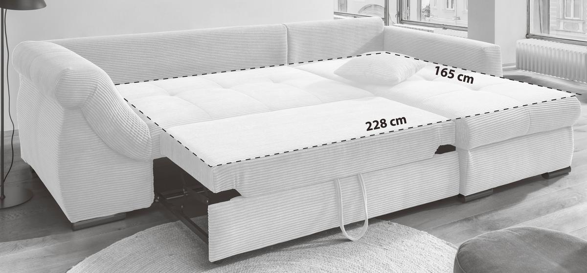 Ecksofa Federico Goldfarben S: 302/188 cm - Goldfarben/Schwarz, MODERN, Holz/Textil (302/188cm) - MID.YOU