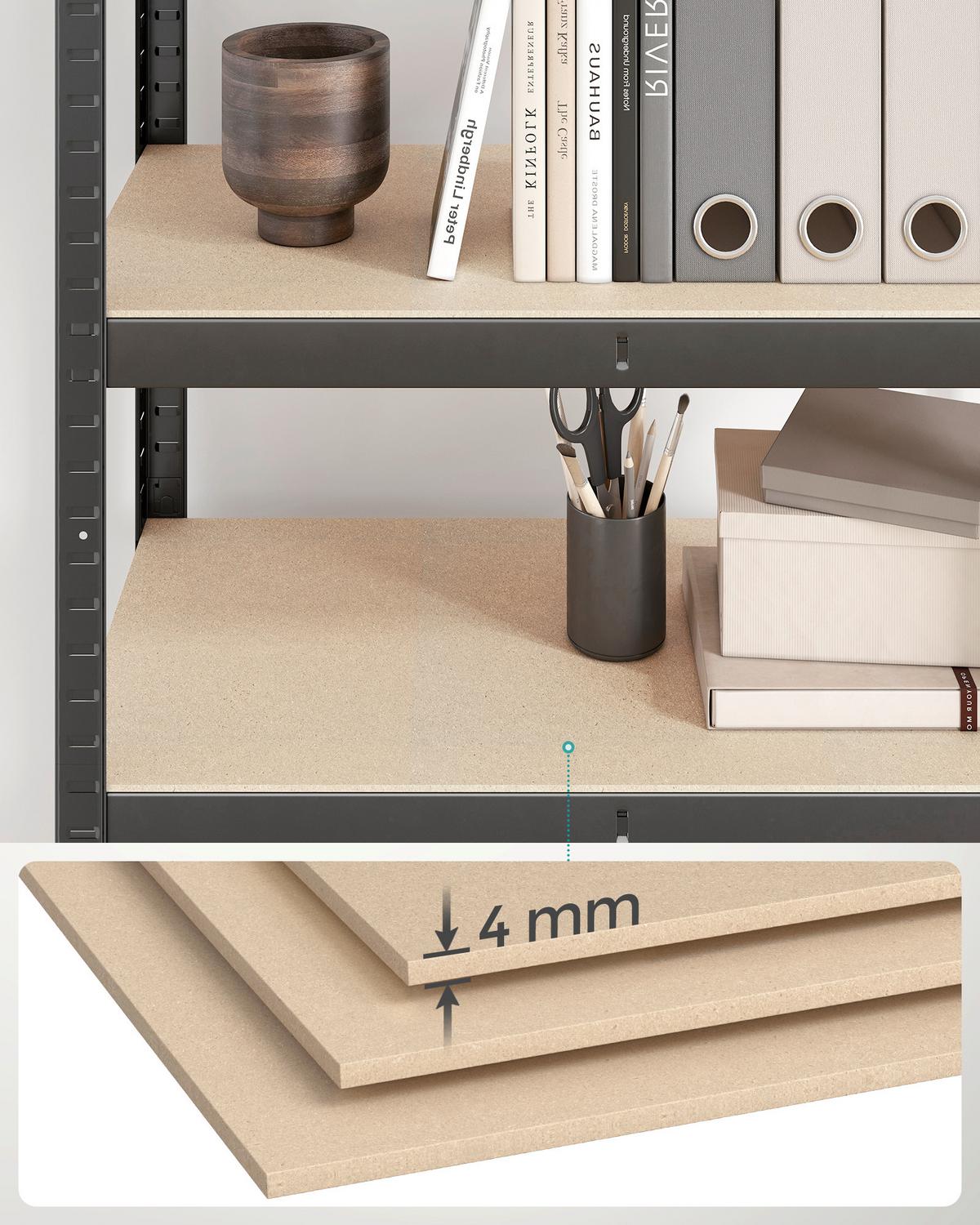 Schwerlastregal Shelving Schwarz B: 75 cm - Schwarz, Basics, Holzwerkstoff/Metall (75/150/30cm)