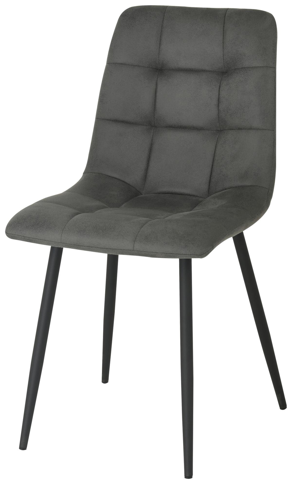 Stolička NINO sivá mikrofáza - čierna/sivá, Modern, kov/drevo (45/88/54,5cm) - Based