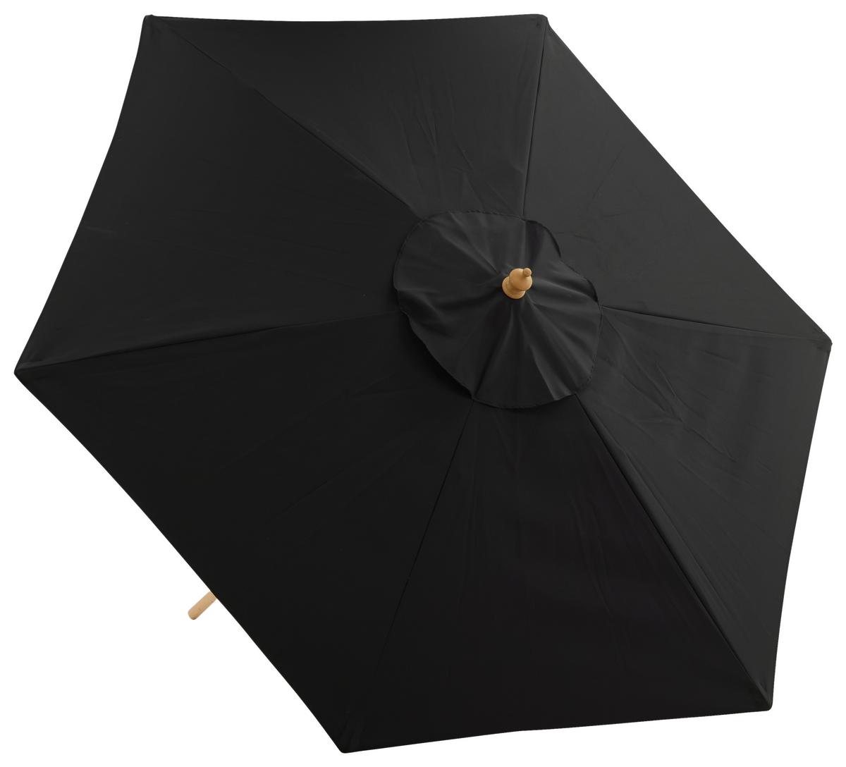 Sonnenschirm Corypho Dm: 250cm H: 232cm  Schwarz - Schwarz, KONVENTIONELL (250/232cm) - Gardenson