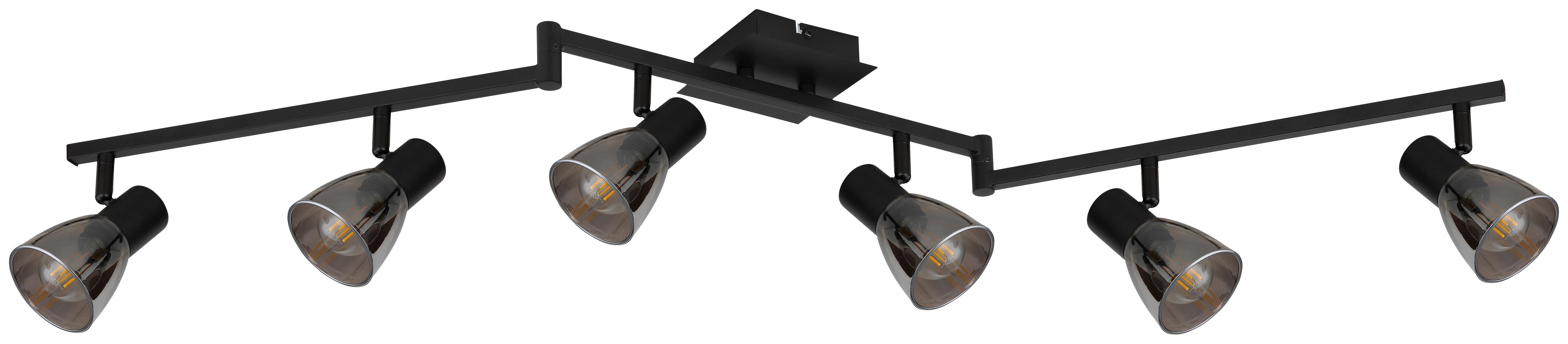 Deckenstrahler 54307-6 Schwarz 6-Flammig, E14 - Schwarz, Basics, Glas/Metall (117/11/21cm) - Globo