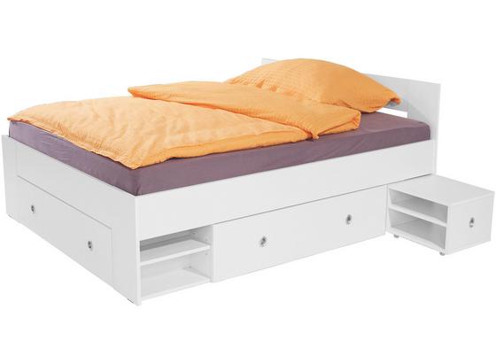 Ágykeret Azurro - Fehér, modern, Faalapú anyag (204/75/145cm) Ágykeret Azurro - Fehér, modern, Faalapú anyag (204/75/145cm)