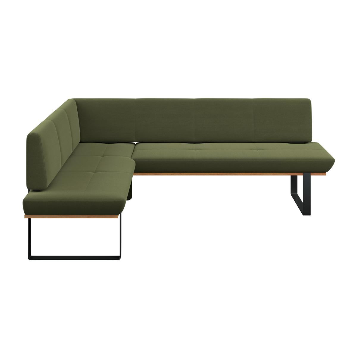 Eckbank Tristan Webstoff hellgrau, S:175x225cm - Schwarz/Grün, MODERN, Holz/Textil (175/225cm) - James Wood