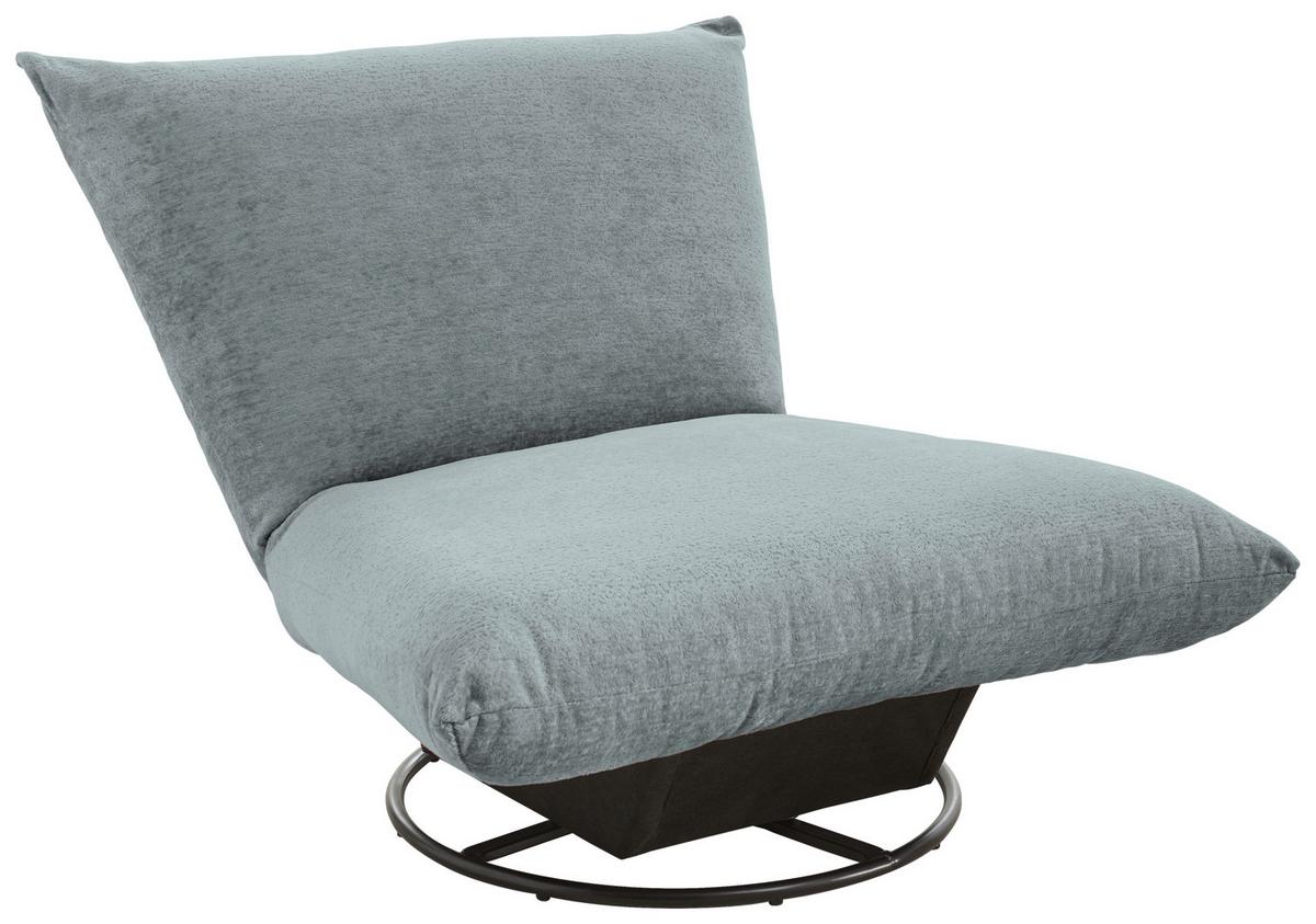 Relaxsessel Cremona Hellblau B: 100 cm - Schwarz/Hellblau, Design, Textil (100/78/96cm) - Livetastic