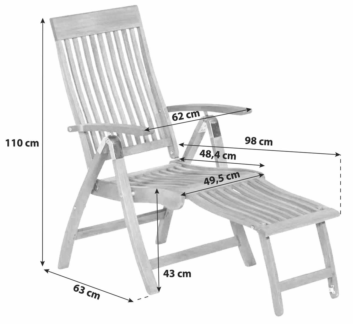 Gartensessel-Set Klappbar Comodoro Grün-Naturfarben - Naturfarben/Grün, ROMANTIK / LANDHAUS, Holz/Textil (62/110/63cm) - Gardenson