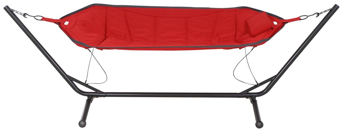 Hängematte L91047 - Dunkelgrau/Rot, KONVENTIONELL, Textil/Metall (105/104/305cm) - Siena Garden