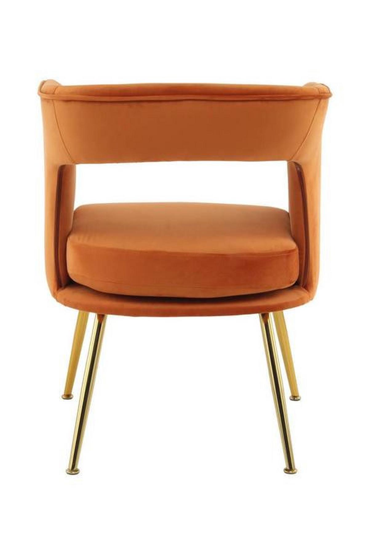 Armlehnstuhl Jolene Orange Gepolstert - Orange, Trend, Holzwerkstoff/Textil (63/60/77cm) - Kayoom