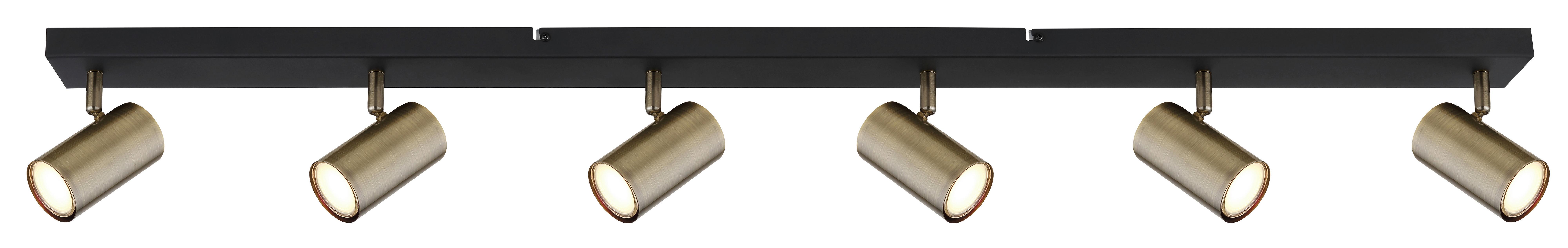 Strahler 57911-6dm - Messingfarben/Schwarz, MODERN, Metall (115/6/12cm) - Globo