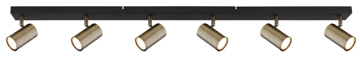 Strahler 57911-6dm - Messingfarben/Schwarz, MODERN, Metall (115/6/12cm) - Globo