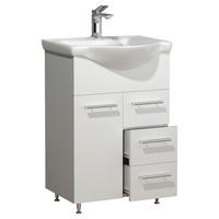 Waschtischkombi Lisalo L - Silberfarben/Weiß, MODERN, Keramik/Holzwerkstoff (55cm) - MID.YOU