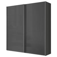 Tolóajtós Szekrény Lumos 200/222cm - sötétszürke, Trend, faalapú anyag/üveg (200/222/64cm) - Luca Bessoni