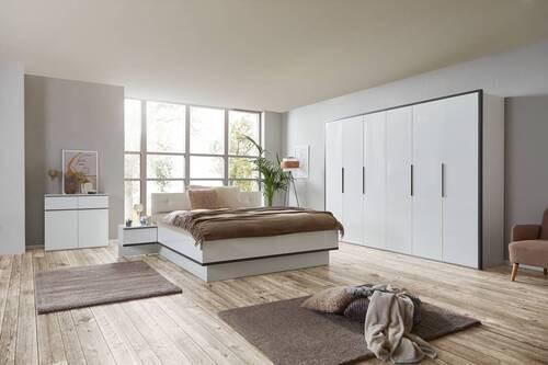 Drehtürenschrank 294 cm Lucca Weiß - Weiß, MODERN, Holzwerkstoff (299/222/60.1cm)