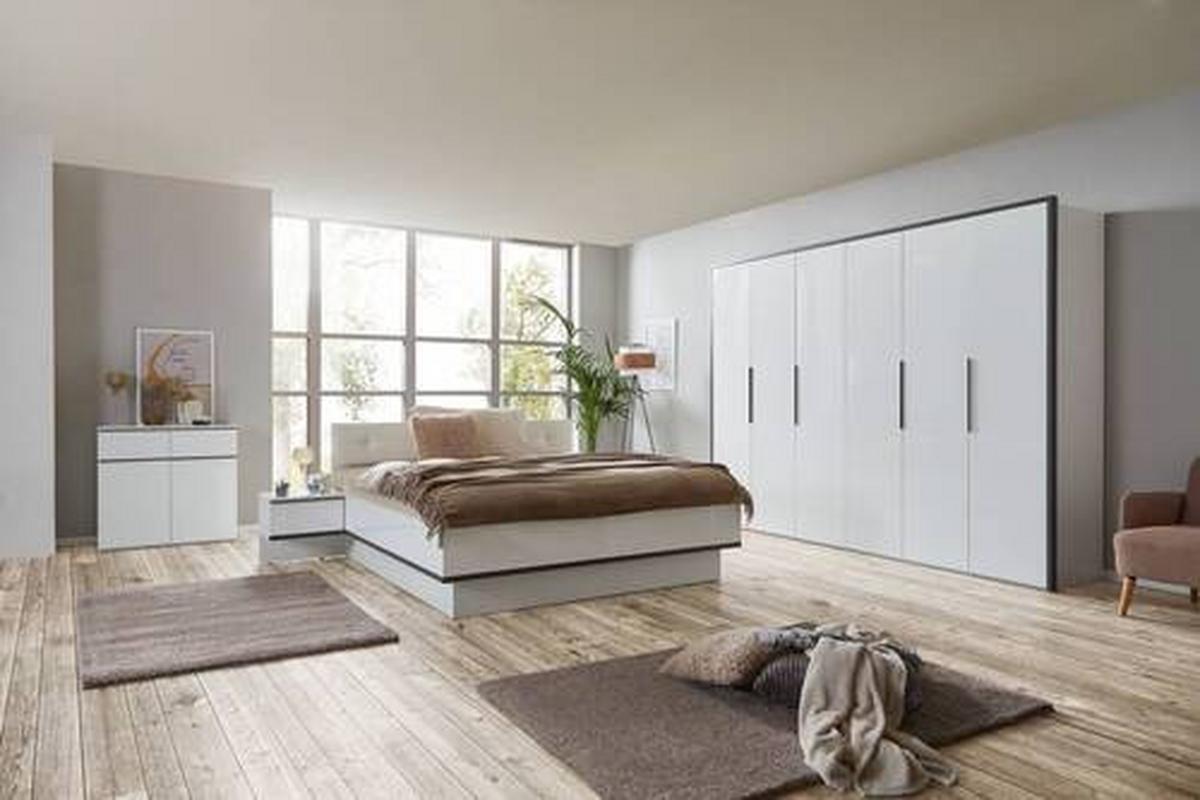 Drehtürenschrank 294 cm Lucca Weiß - Weiß, MODERN, Holzwerkstoff (299/222/60.1cm)