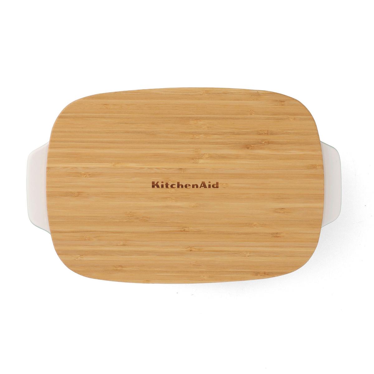 Auflaufform Stoneware Weiß/hellgrün B: 24 Cm - Weiß/Hellgrün, Basics, Naturmaterialien/Keramik (24cm) - Kitchenaid