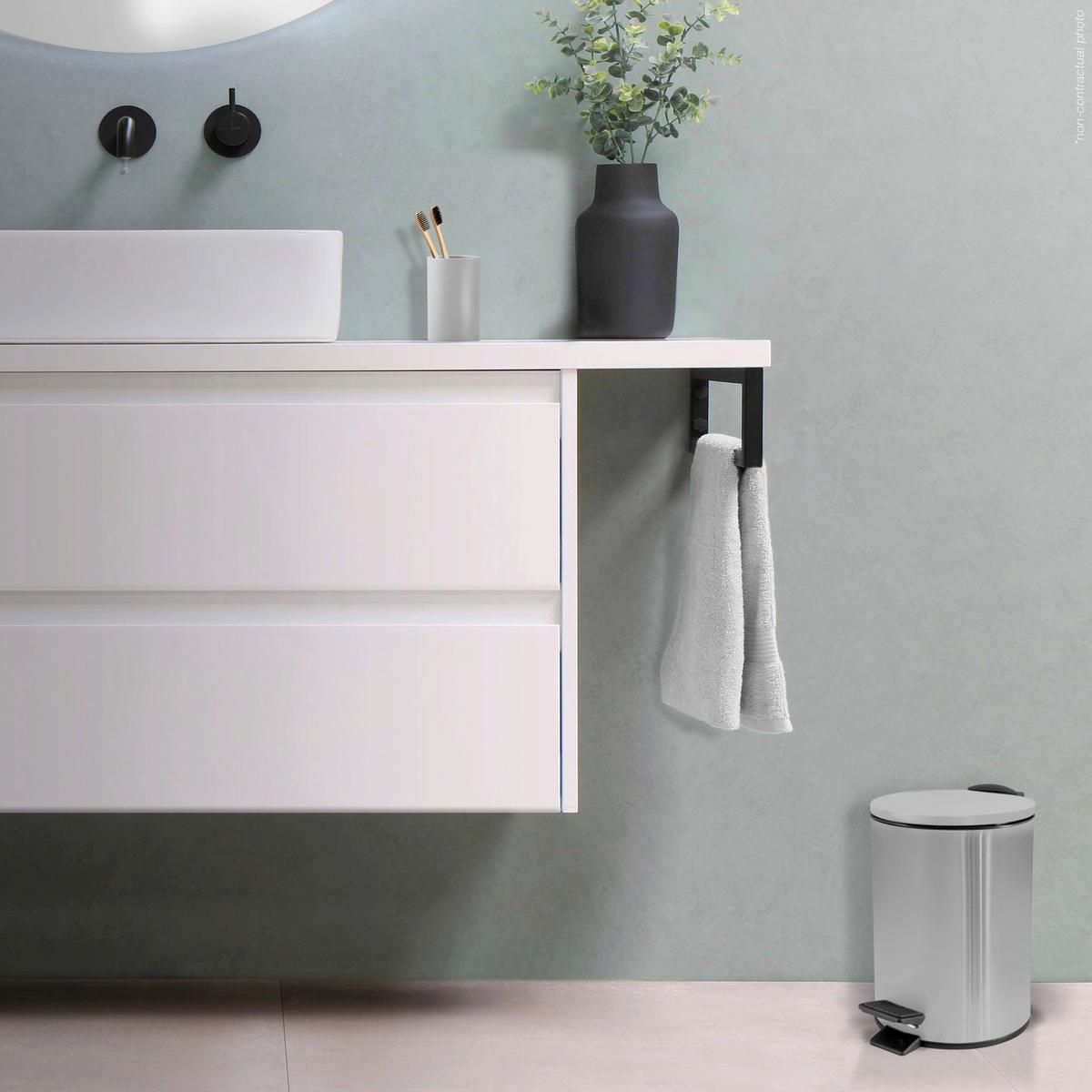 TRETEIMER ADELAR - Silberfarben/Schwarz, Basics, Kunststoff/Metall (16.80/16.80/22.80cm) - Spirella