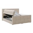 Boxspringbett mit Topper mit Bettkasten 180x200 cm Medino - Beige, KONVENTIONELL, Holz/Holzwerkstoff (180/200cm) - Luca Bessoni