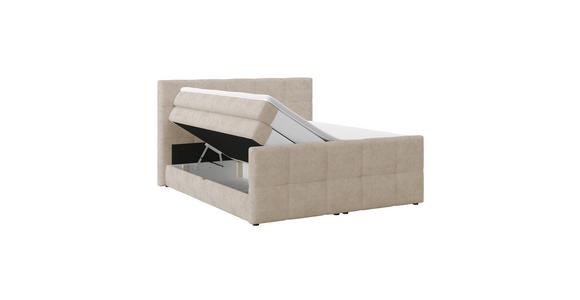 Boxspringbett mit Topper mit Bettkasten 180x200 cm Medino - Beige, KONVENTIONELL, Holz/Holzwerkstoff (180/200cm) - Luca Bessoni