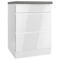 Kochfeldumbauschrank Monza B: 60 cm Weiß/Grau - Weiß Hochglanz/Weiß, LIFESTYLE, Holzwerkstoff (60/86/60cm) - Held