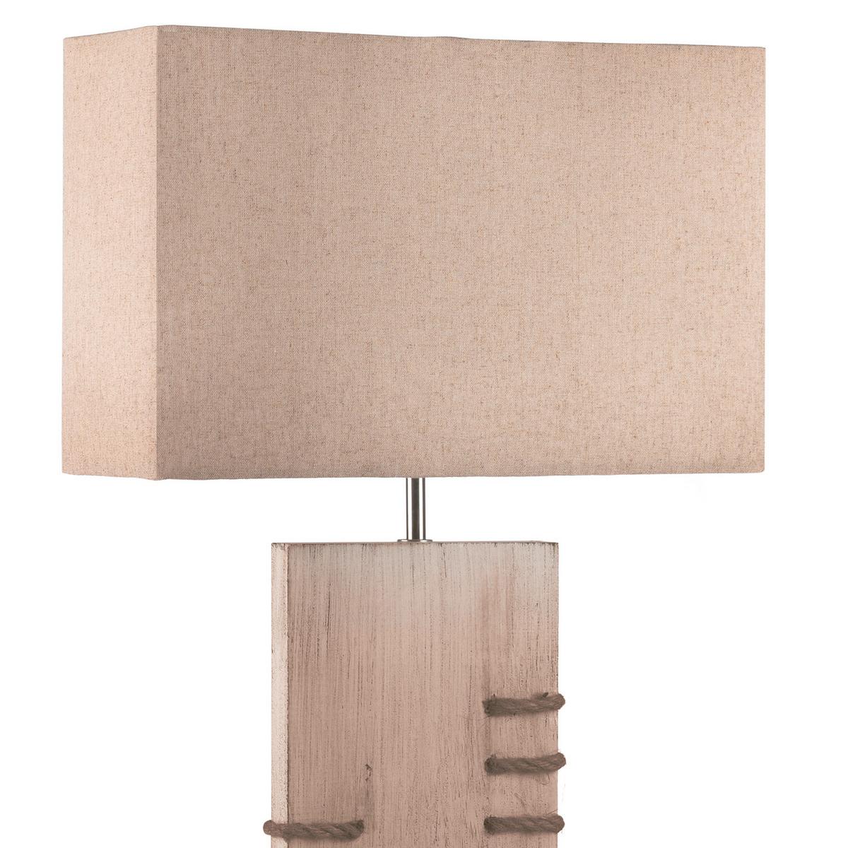 Tischleuchte 5037/Lg - Beige, Natur, Holz/Textil (20/30/71cm)