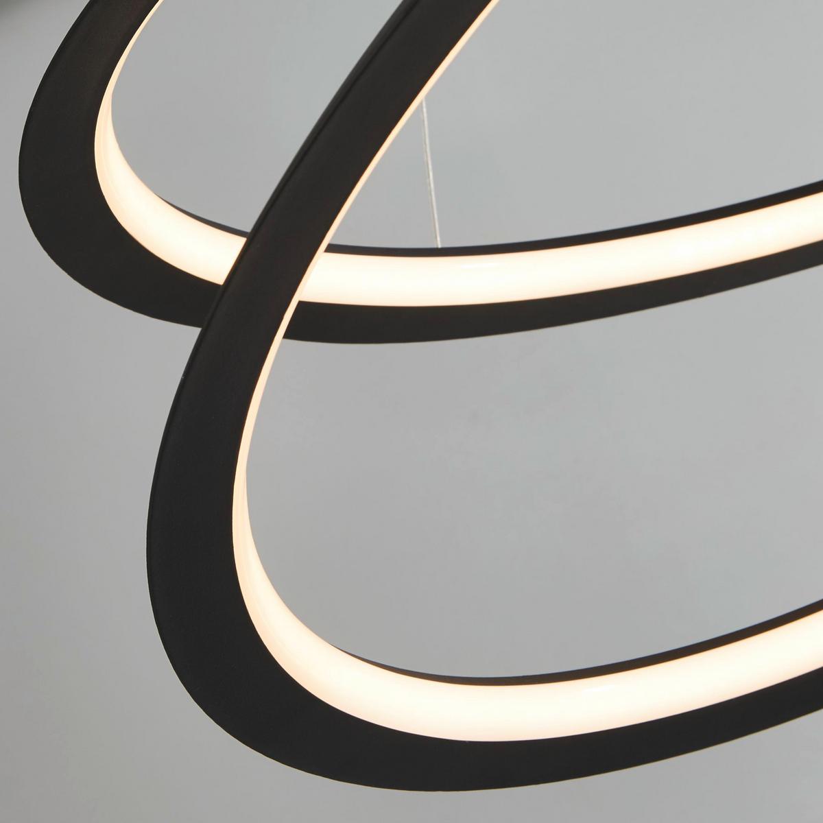 LED-Hängeleuchte 51871-1bk - Schwarz, Design, Kunststoff/Metall (60/19/61cm)