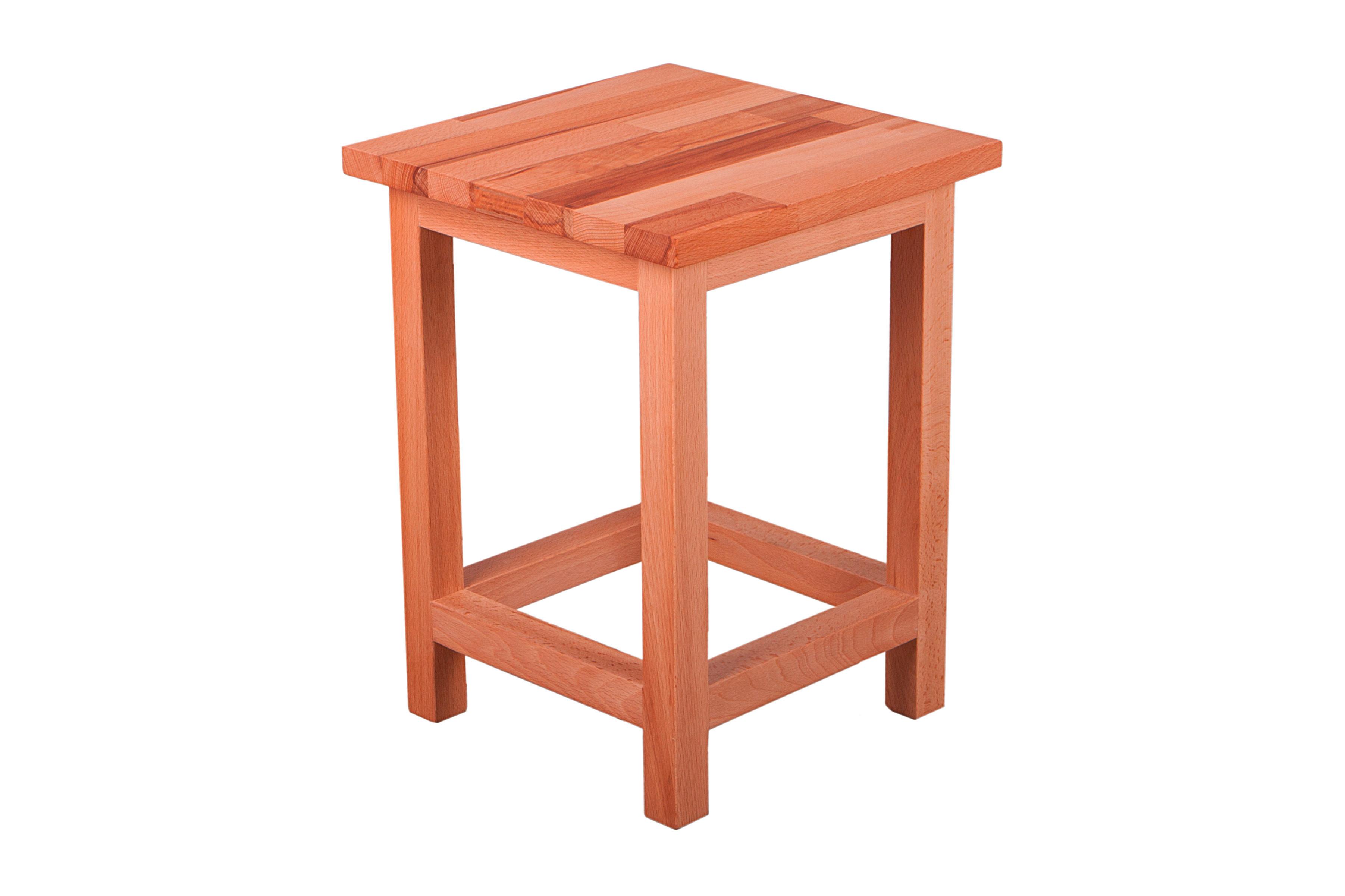 Gartenhocker Marco Echtholz Kernbuche Wetterfest - Kernbuche, Basics, Holz (30/40/30cm) - Gardenson