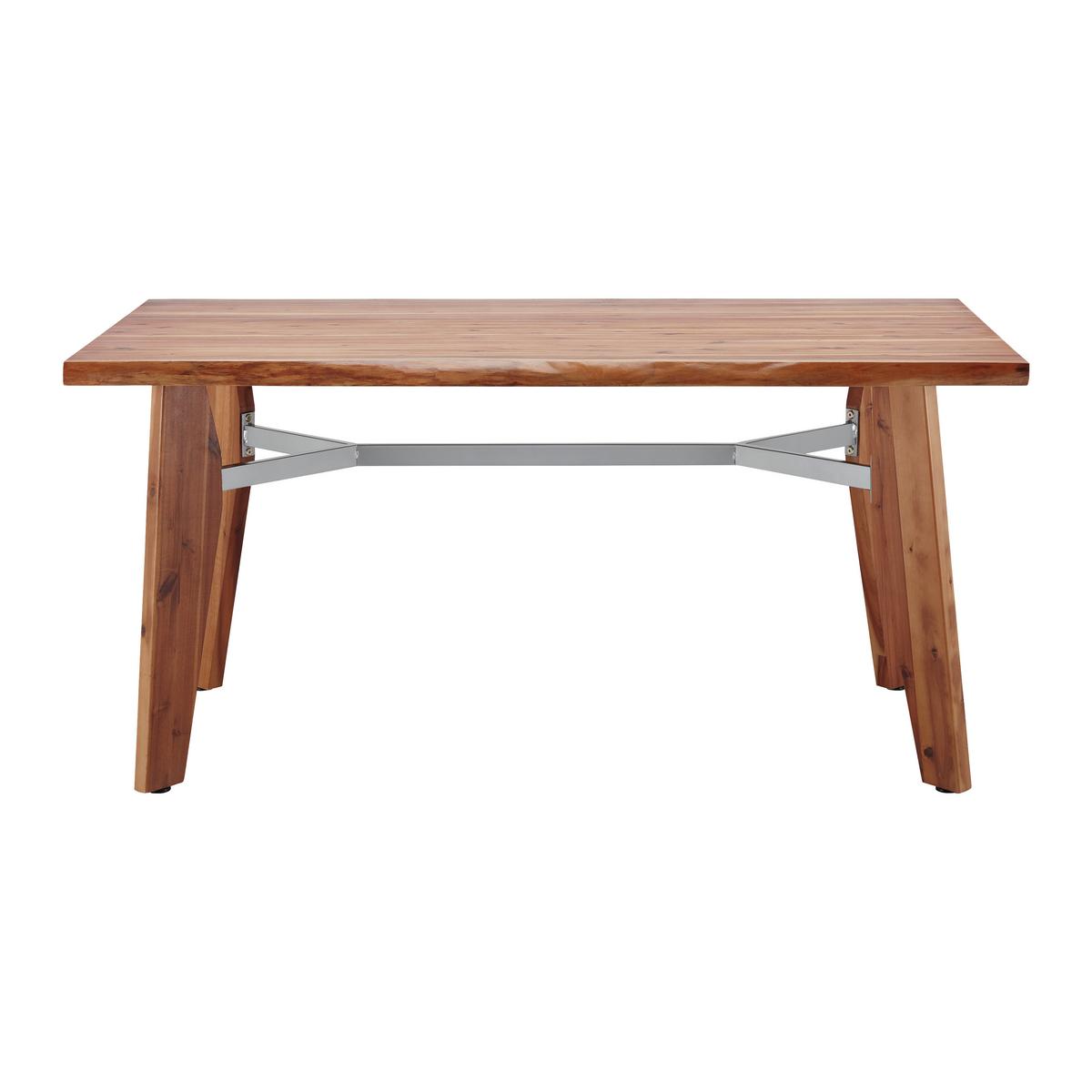Jídelní Stůl Z Akacie Jasper 160x90 Cm - šedá/barvy akácie, Moderní, kov/dřevo (160/90/75cm) - Bessagi Home