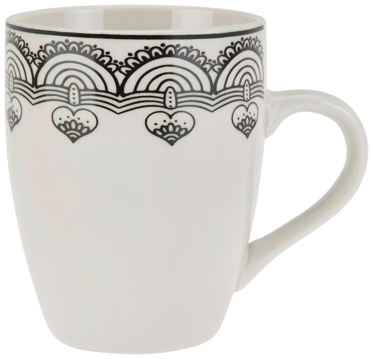 Kávésbögre Kb. 260ml - fekete/fehér, Modern, kerámia (7,5/9,5cm) - Luca Bessoni