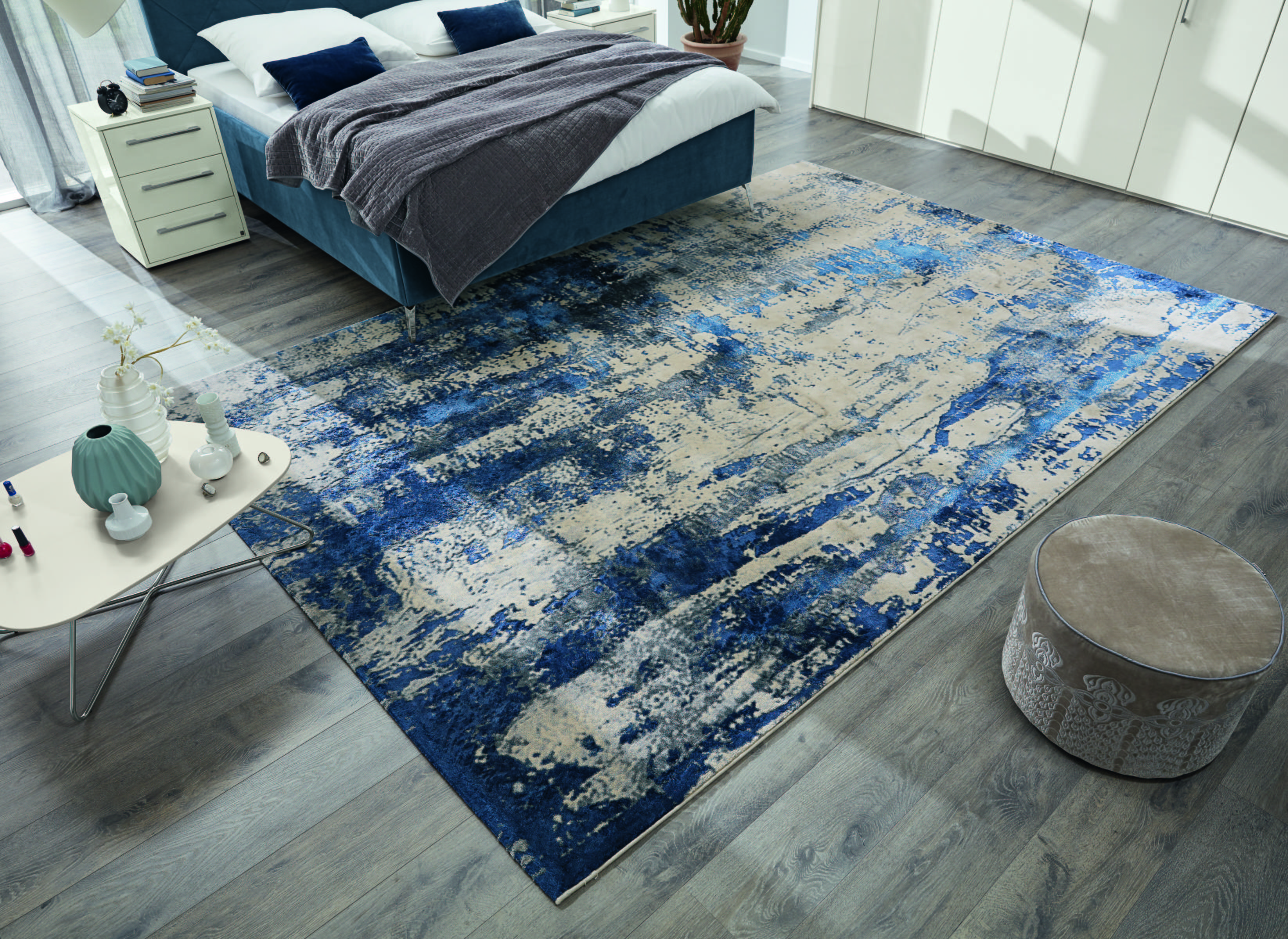 Webteppich Blau/Grau Wave Arte 170x240 cm - Blau/Grau, Design, Textil (170/240cm) - Musterring
