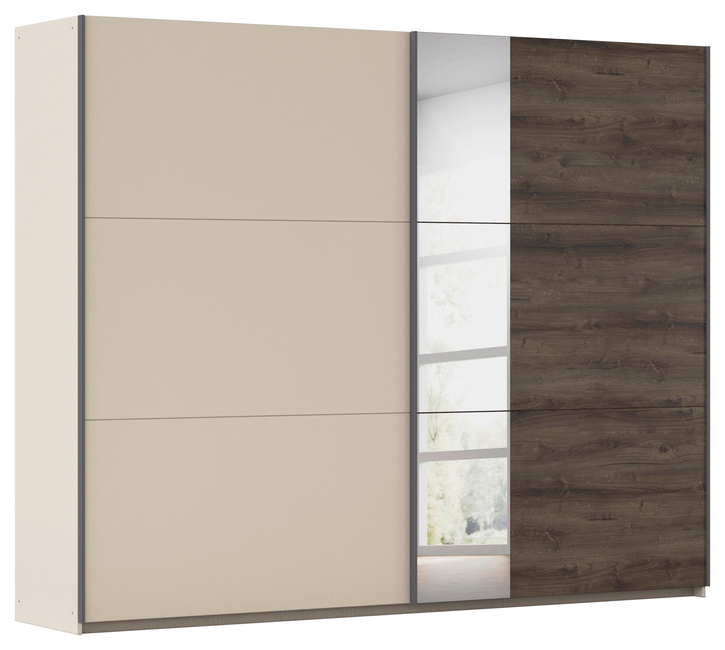 Schwebetürenschrank 261cm Mit Spiegel Sajo-Extra Champagner